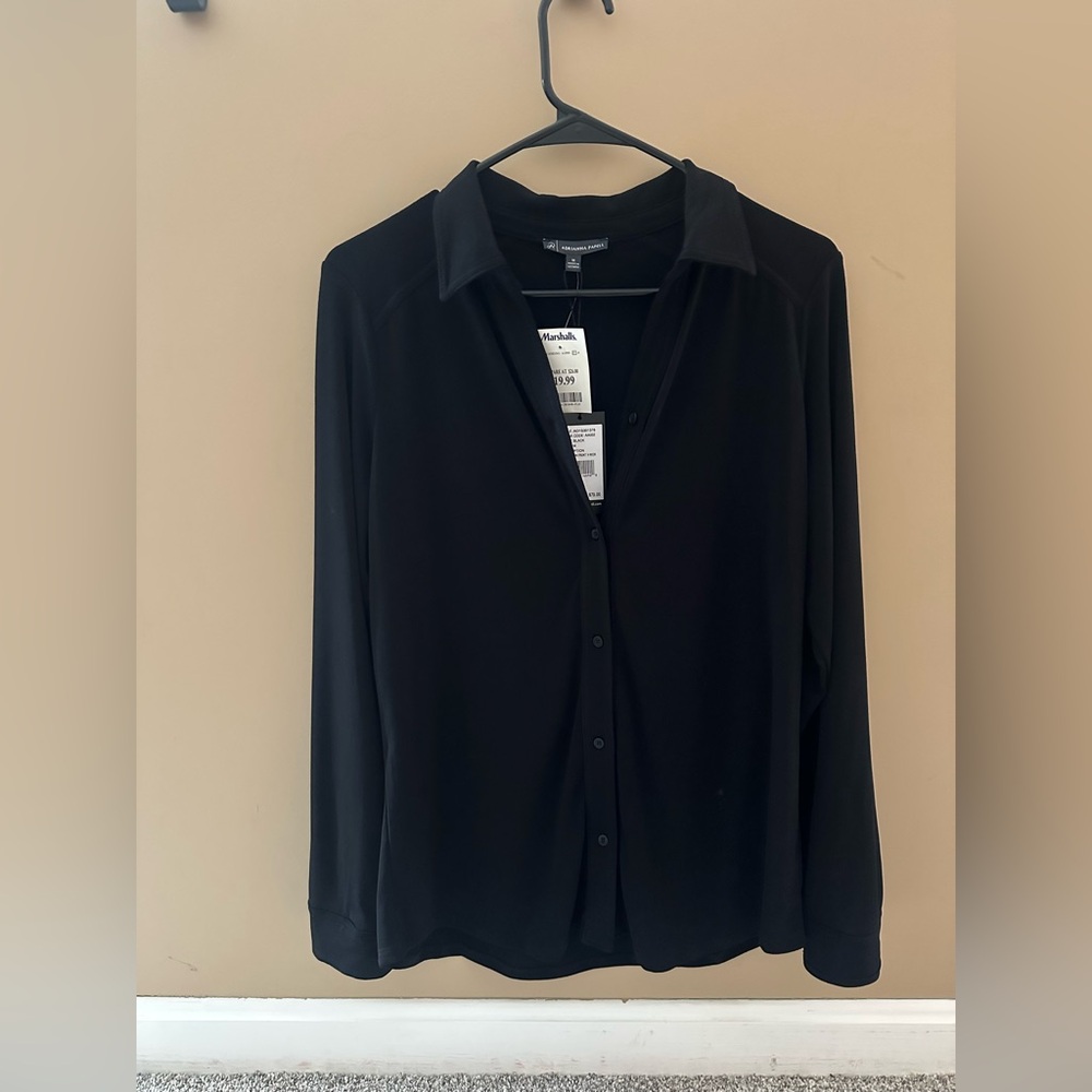 Adrianna Papell Classic Black Knit Blouse
